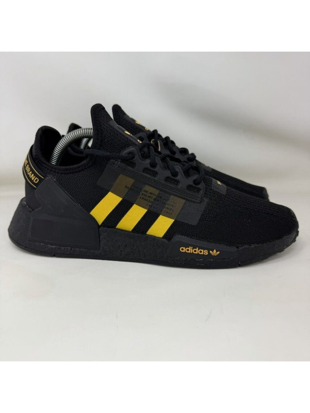 Adidas NMD R1 V2 Running Shoe Black Yellow Men's Size 9